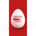 Progress Bar Showing Easter Loading with Easter Egg. 3d Rendering Royalty Free Stock Photo