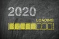 Progress Bar Showing Loading of 2020 New Year on Chalkboard Royalty Free Stock Photo
