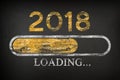 Progress bar showing loading of 2018. New Year loading Royalty Free Stock Photo