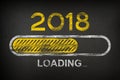 Progress bar showing loading of 2018. New Year loading Royalty Free Stock Photo