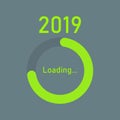 Progress bar year 2018 to 2019 loading vector illustration