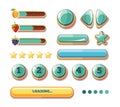 Progress bars, buttons, boosters, icons for computer games user interface. Vector collection Royalty Free Stock Photo