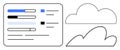 Cloud Data Management Dashboard with Progress Bars and Minimalistic Cloud Shapes Royalty Free Stock Photo