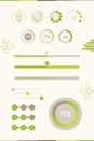 Progress Bars With Green Leaf. Vector Illustration. Eco Load Pro Royalty Free Stock Photo