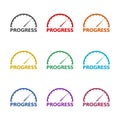 Progress color icon set isolated on white background Royalty Free Stock Photo