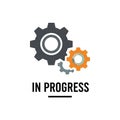 In Progress Icon Showing Gears for Development, Settings, and Configuration Royalty Free Stock Photo