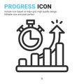 Progress icon vector with outline style isolated on white background. Vector illustration growth, graph sign symbol icon concept Royalty Free Stock Photo