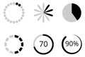 Progress indicator set. Round loading interface element