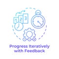 Progress iteratively with feedback blue gradient concept icon Royalty Free Stock Photo