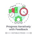 Progress iteratively with feedback multi color concept icon Royalty Free Stock Photo