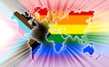 Progress LGBTQ Rainbow world map