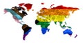 Progress LGBTQ Rainbow world map
