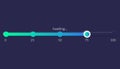 Progress load bar. Indicator of status download. Graphic icons of interface. Neon buttons of speed of upload. Web