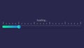 Progress load bar. Indicator of status download. Graphic icons of interface. Neon buttons of speed of upload. Web