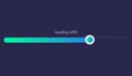 Progress load bar. Indicator of status download. Graphic icons of interface. Neon buttons of speed of upload. Web