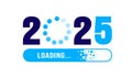 2025 progress loading bar background or banner design template. Happy new year wish loading bar banner design.