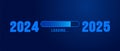 2025 progress loading bar background or banner design template. Happy new year wish loading bar banner design.