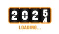 2025 progress loading bar background or banner design template. Happy new year wish loading bar banner design.