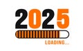 2025 progress loading bar background or banner design template. Happy new year wish loading bar banner design.