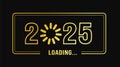 2025 progress loading bar background or banner design template. Happy new year wish loading bar banner design.