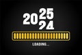 2025 progress loading bar background or banner design template. Happy new year wish loading bar banner design.