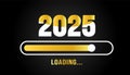 2025 progress loading bar background or banner design template. Happy new year wish loading bar banner design.