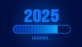 2025 progress loading bar background or banner design template. Happy new year wish loading bar banner design.