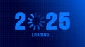 2025 progress loading bar background or banner design template. Happy new year wish loading bar banner design.