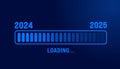 2025 progress loading bar background or banner design template. Happy new year wish loading bar banner design.