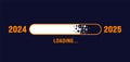 2025 progress loading bar background or banner design template. Happy new year wish loading bar banner design.