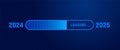 2025 progress loading bar corporate business technology blue color background or banner design template.