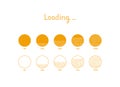 Progress loading bar with dots, set of doodle icons. Hand-drawn sketch vector Royalty Free Stock Photo