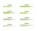 Progress loading bar icons. Loading bar element icon set. Loading progress bar vector illustration Royalty Free Stock Photo
