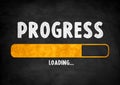 Progress - loading bar illustration on chalkboard