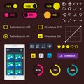 Progress loading bar indicators download progress ui-ux web interface design Royalty Free Stock Photo
