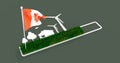 Progress or loading bar with trees, house and wind turbine. Flag of Canada Royalty Free Stock Photo