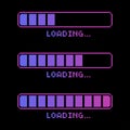 Progress Loading Bar purple pink gradient pixel art style