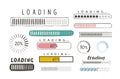 Progress loading bar, set of icons. Load symbol. Hand-drawn sketch vector