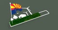 Progress or loading bar with trees, house and wind turbine. Flag of Arizona Royalty Free Stock Photo