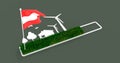 Progress or loading bar with trees, house and wind turbine. Flag of Austria Royalty Free Stock Photo