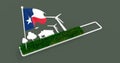 Progress or loading bar with trees, house and wind turbine. Flag of Texas Royalty Free Stock Photo