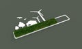 Progress or loading bar with trees, house and wind turbine Royalty Free Stock Photo
