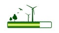 Progress or loading bar with trees and wind turbine Royalty Free Stock Photo