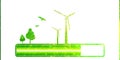 Progress or loading bar with trees and wind turbine Royalty Free Stock Photo