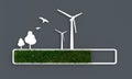 Progress or loading bar with trees and wind turbine Royalty Free Stock Photo