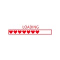 Progress loading status bar icon. Love collection. Red heart. Funny happy valentines day element.Web design app download timer. Wh Royalty Free Stock Photo