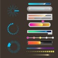 Progress loading vector bar indicators download progress ui-ux web interface design template elements file upload Royalty Free Stock Photo