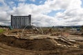 Progress on the Peppers Silo Hotel in Launceston with a leisure playground area being developed Royalty Free Stock Photo