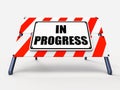 In Progress Sign Indicates Ongoing or Happening Royalty Free Stock Photo