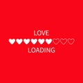 Progress status bar icon. Love loading collection. White heart. Funny happy valentines day element.Web design app download timer.